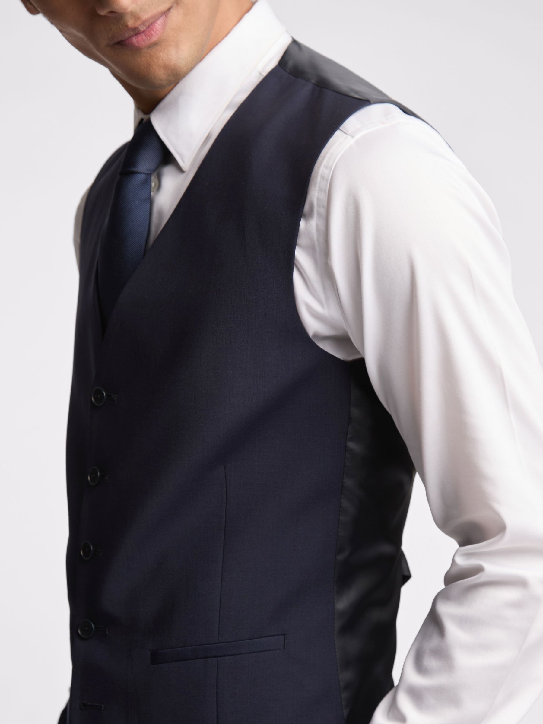 Ted Baker Tailoring Navy Blue Premium Panama Waistcoat