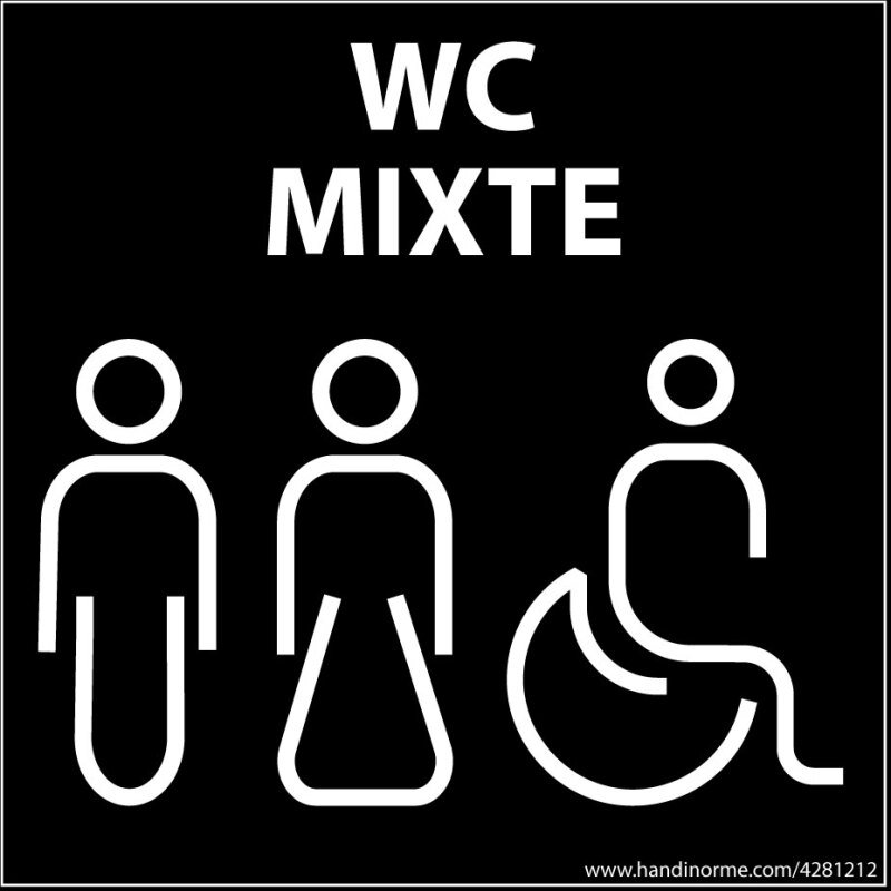 Panneau Homme+Femme+PMR + WC Mixte Meri