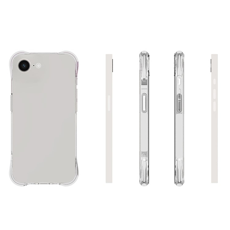 iPhone 16e Gummi Hülle Case Slim Design mit Air Cushion Fallschutz - Transparent