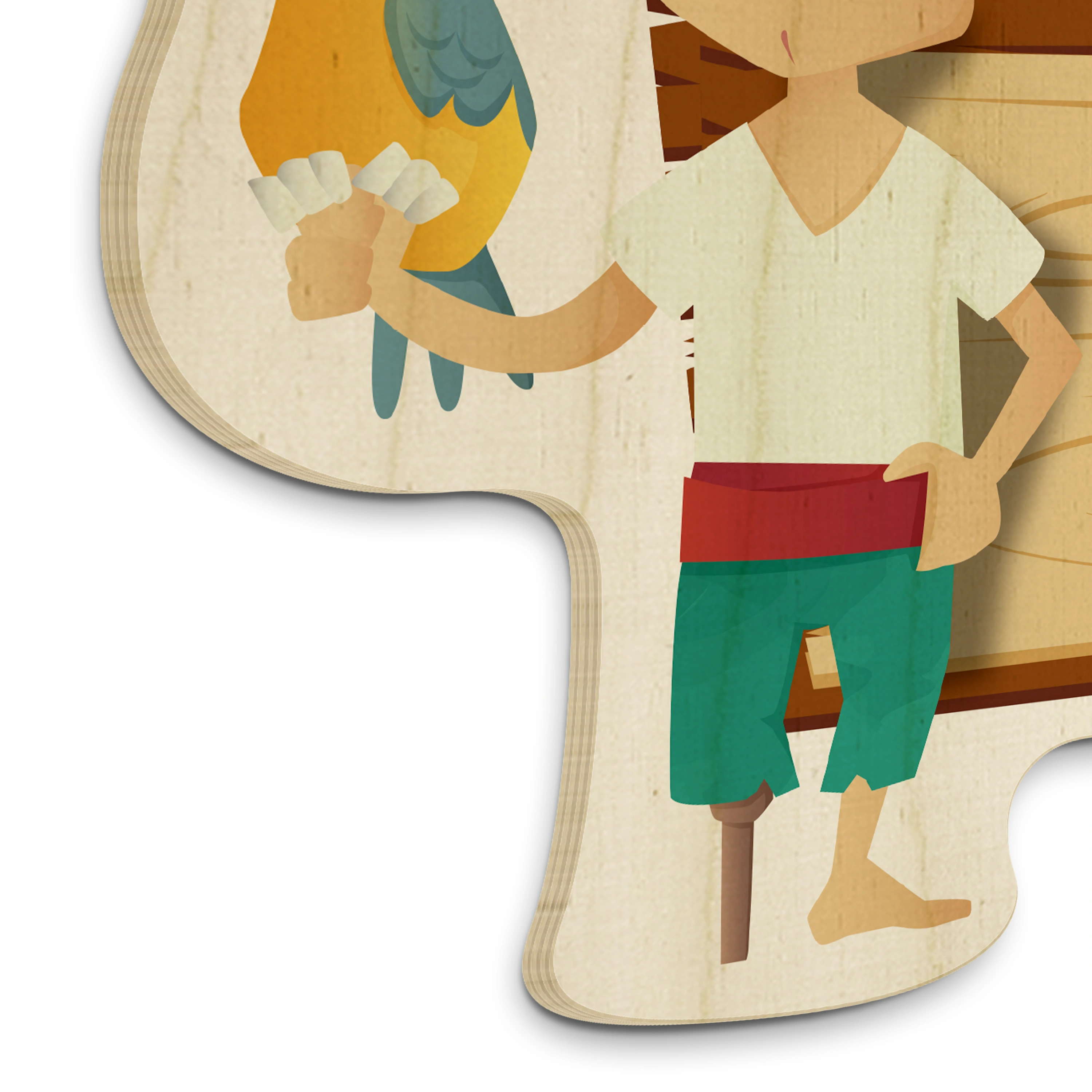 Personalisiertes Holz-Türschild mit Namen (Motiv: Pirat)