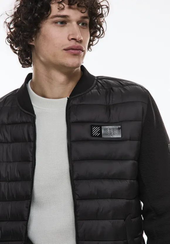Materialmix Übergangsjacke - limousine black