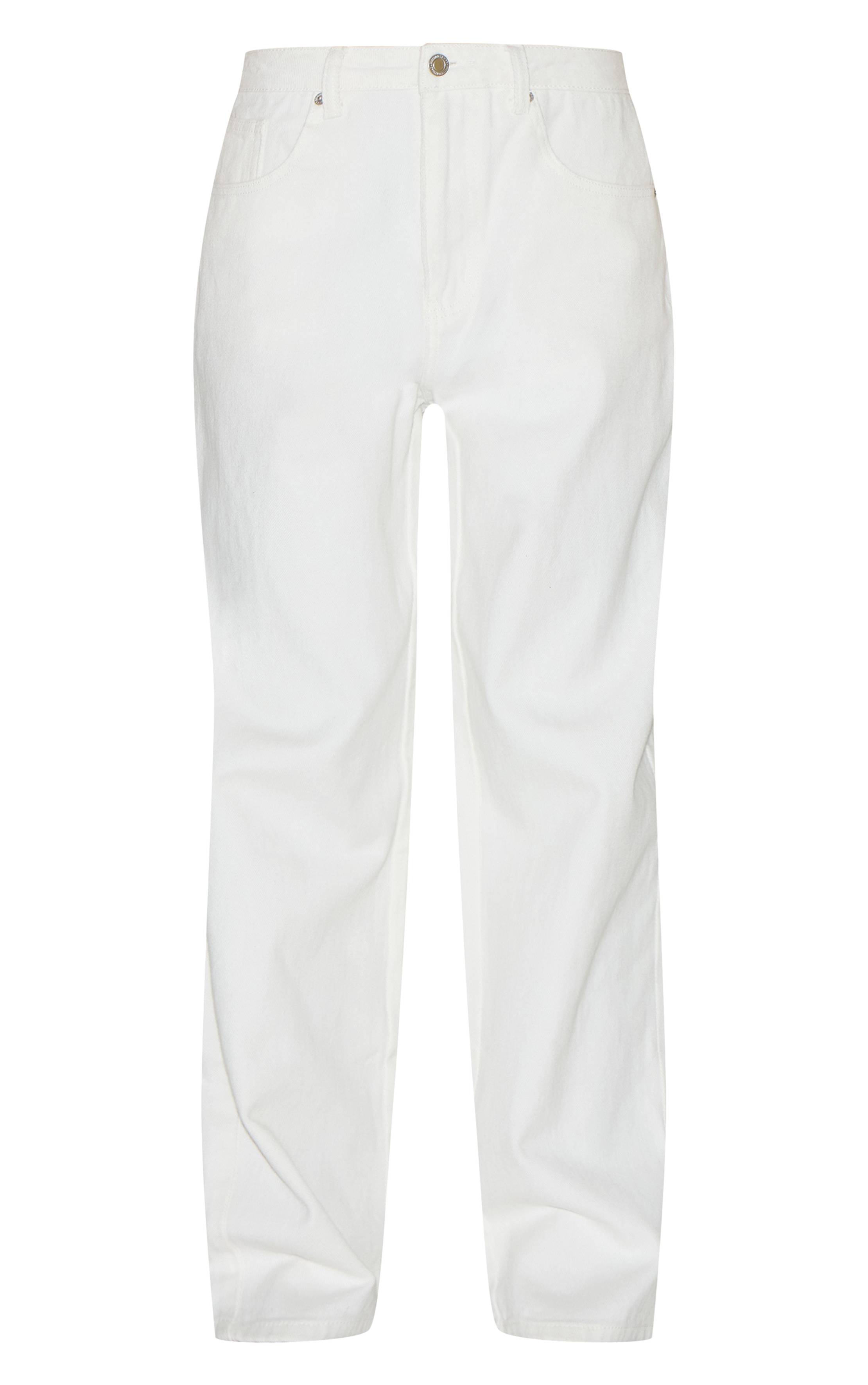 Blanc Jean Boyfriend Taille Haute
