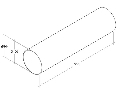 Rotheigner ronde buis, wit, DN 100 mm, lengte 0,50 m