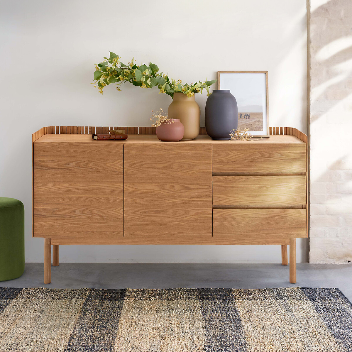 LA REDOUTE INTERIEURS<br>Móvel buffet, 2 portas, 3 gavetas, Latti