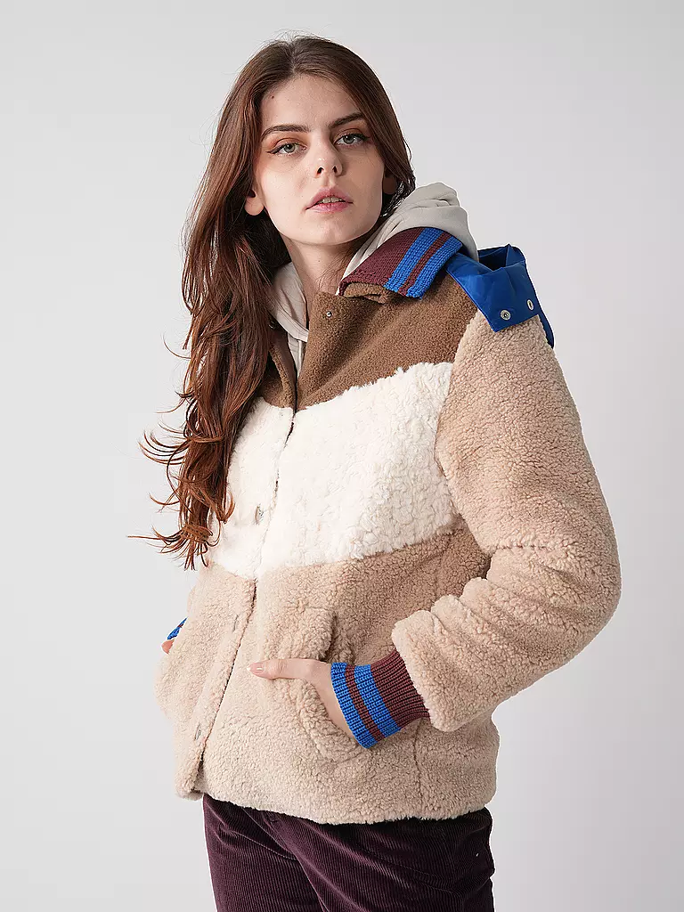 TORY BURCH Jacke in Felloptik  beige