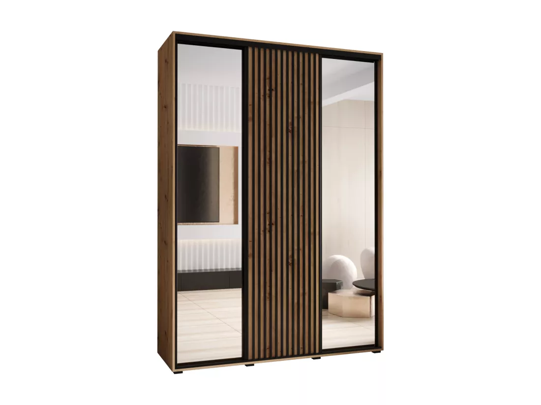 ARMOIRE SAPPORO 2 À PORTES COULISSANTES 205,2/180/45 3 Portes (Artisan/Artisan)