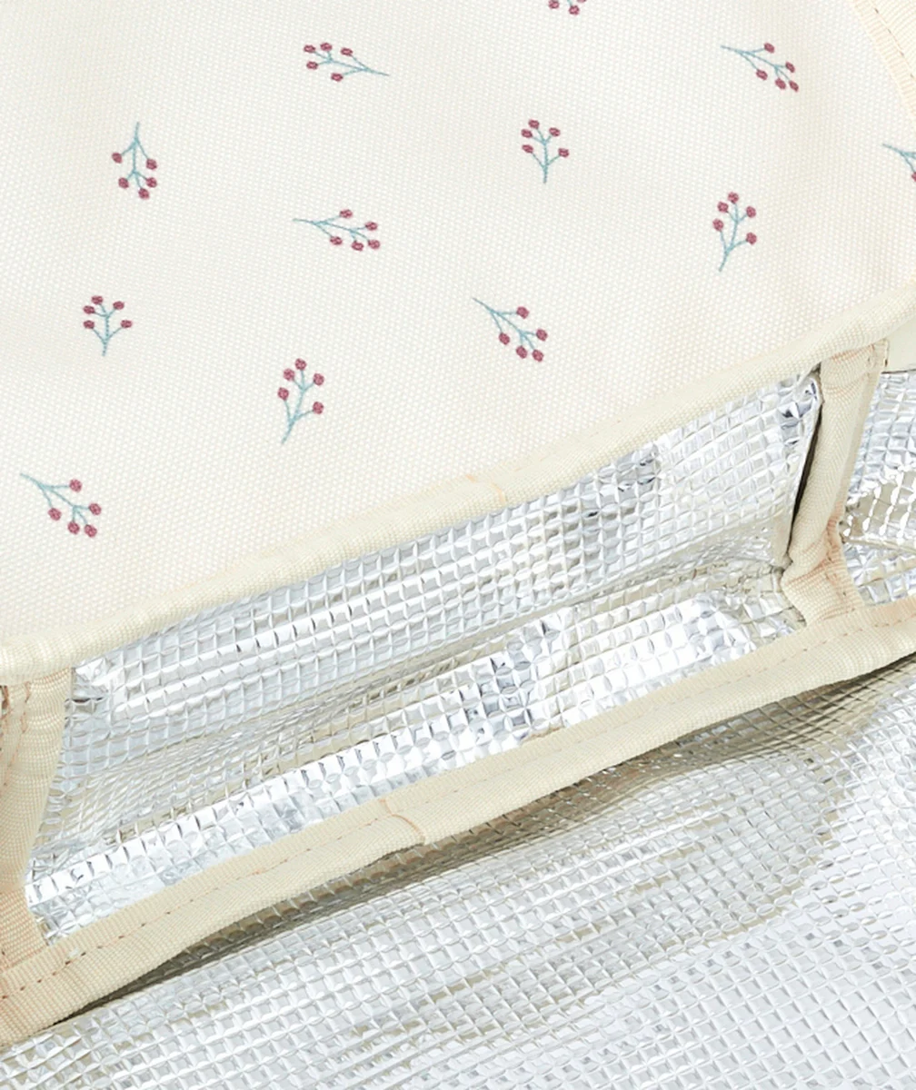 FRESKSAC ISOTHERME BLANC CASSÉ IMPRIMÉ FLEURI EN PLASTIQUE RECYCLÉ
