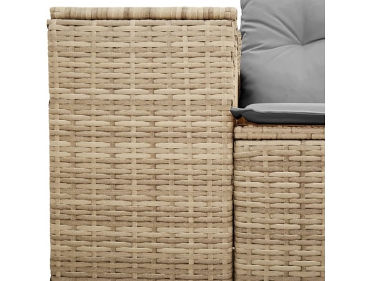 VIDAXL - Canapé de jardin avec coussins 2 places beige résine tressée