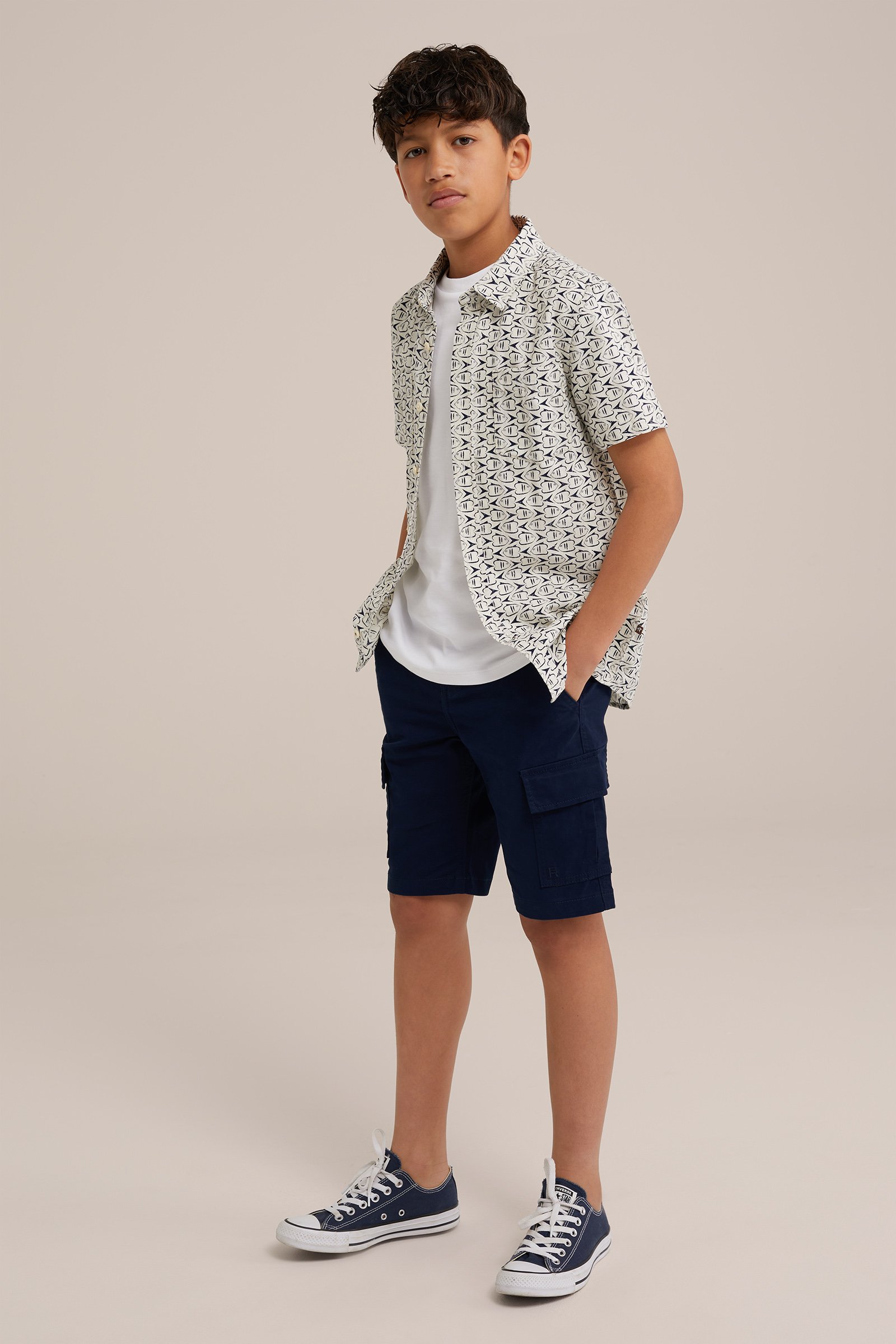 Jongens overhemd met dessin WE Fashion Wit