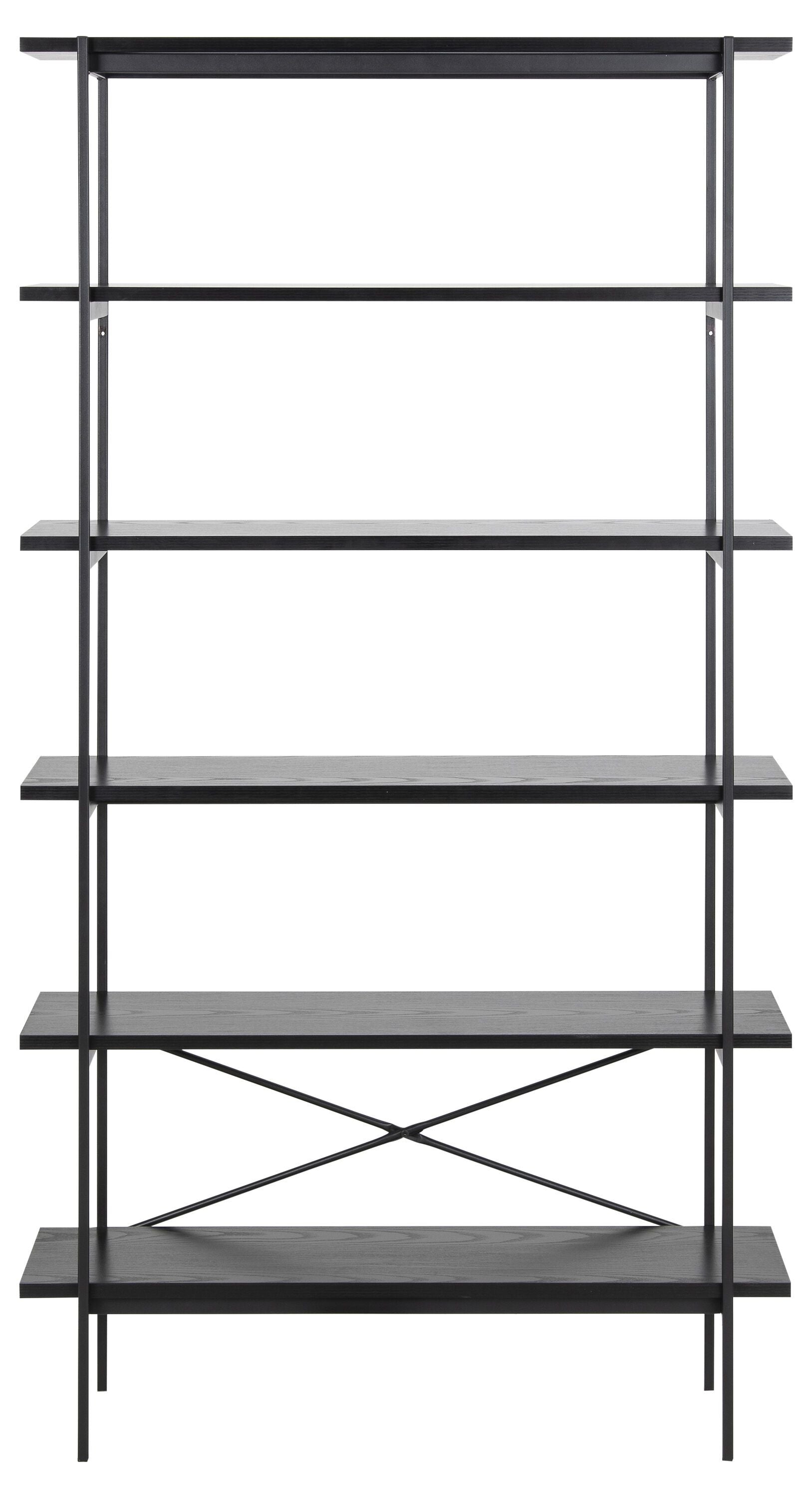 KYSON Regal - Schwarz / B: 94.0 cm x T: 27.0 cm x H: 172.0 cm