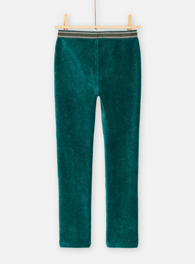 Pantalon bleu canard souple pour fille