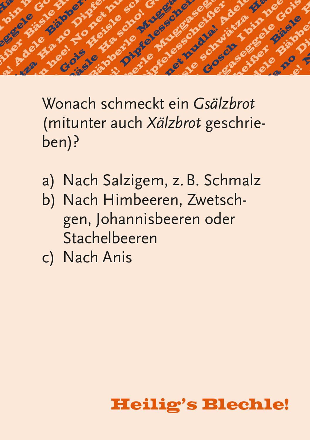 Heiligs Blechle! Schwäbisches Dialekt-Quiz (Spiel)