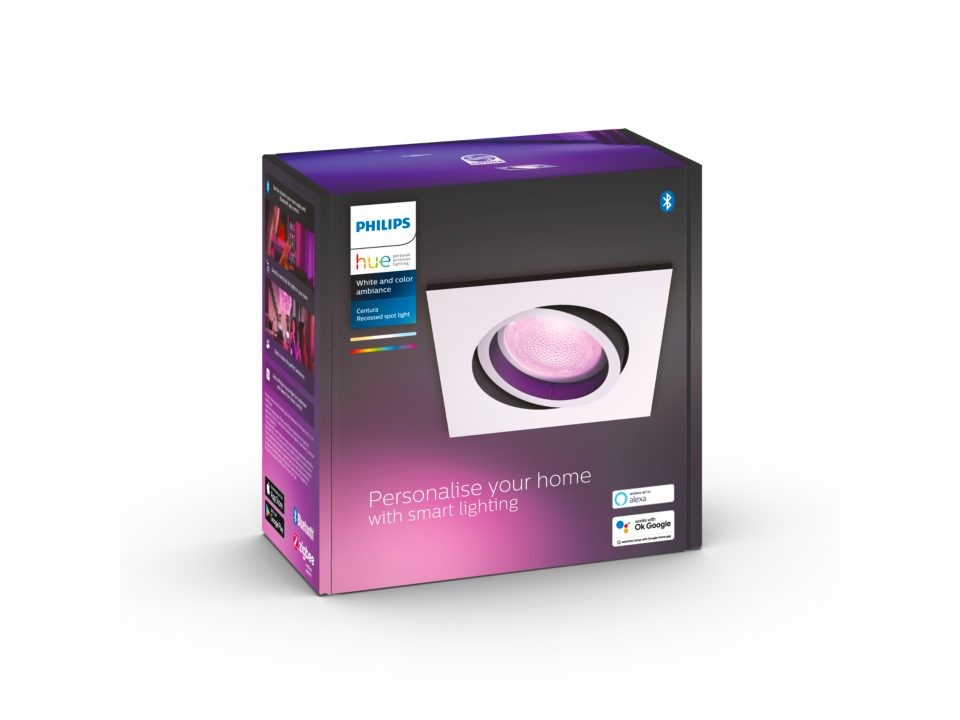 Philips Hue - Centura Hue Recessed Squared White & Color Ambiance - White