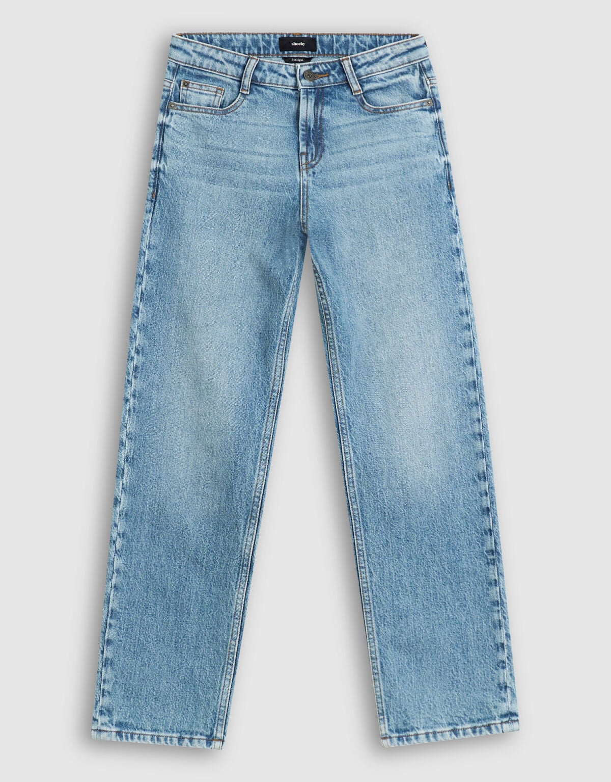 Straight Fit Jeans Blauw