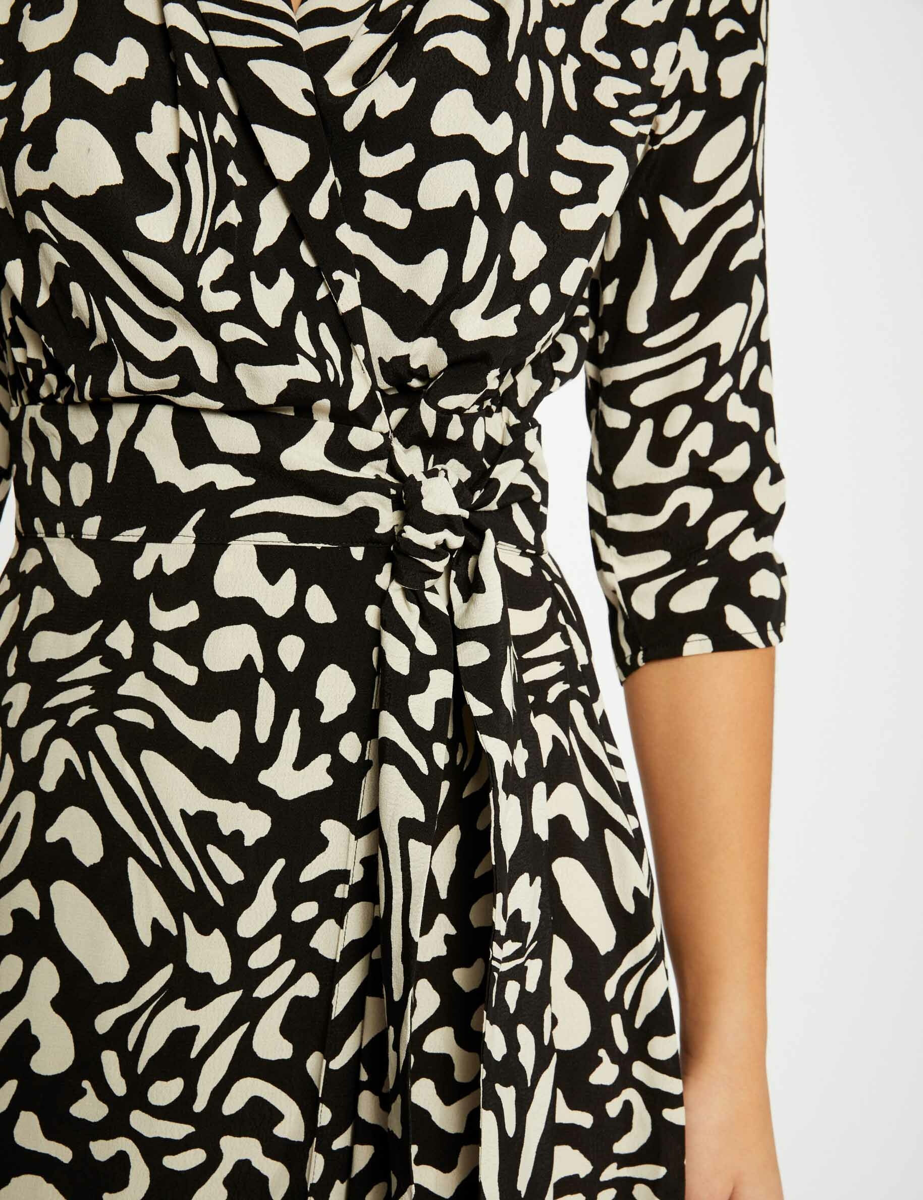 Robe midi portefeuille imprimé abstrait multico femme - multico