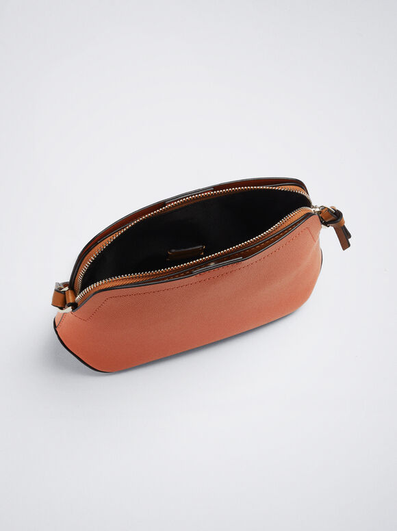 Bolsa transversal com vários bolsos - Coral