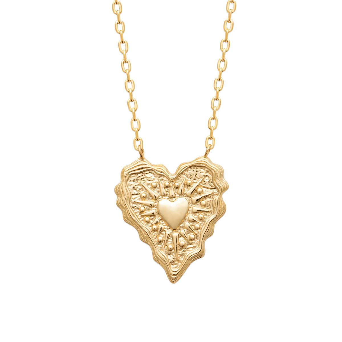Collier Brillaxis coeur plaqué or