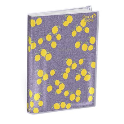 Agenda My Agenda Glitter avec poche zip - 1 jour par page - 12 x 17 cm - citron - Quo Vadis