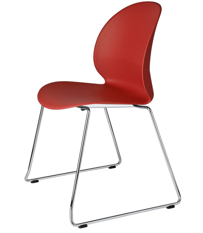 Fritz Hansen NO2 Recycle, NO2-20 stoel verchroomd staal donkerrood