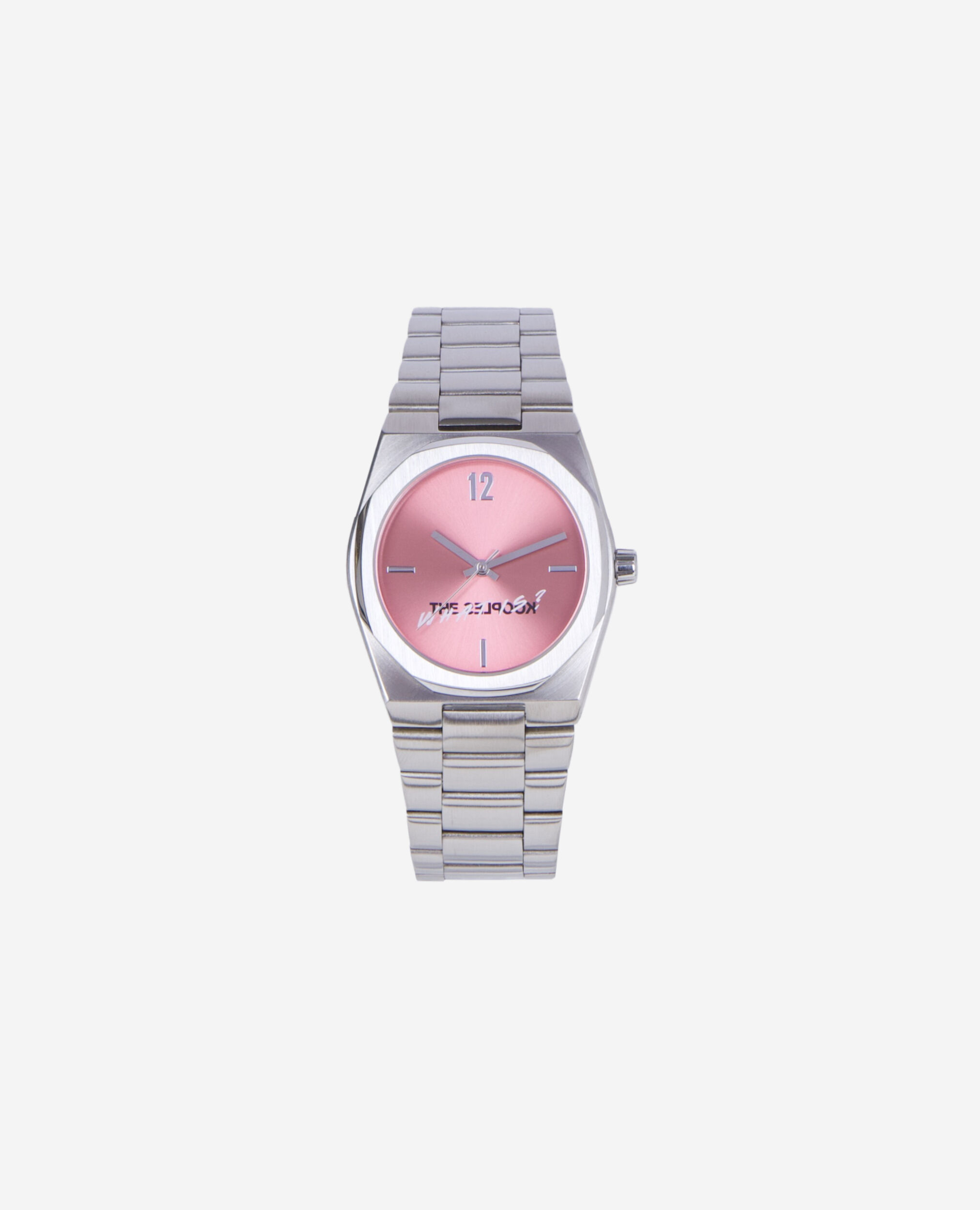 Montre What is argentée cadran rose