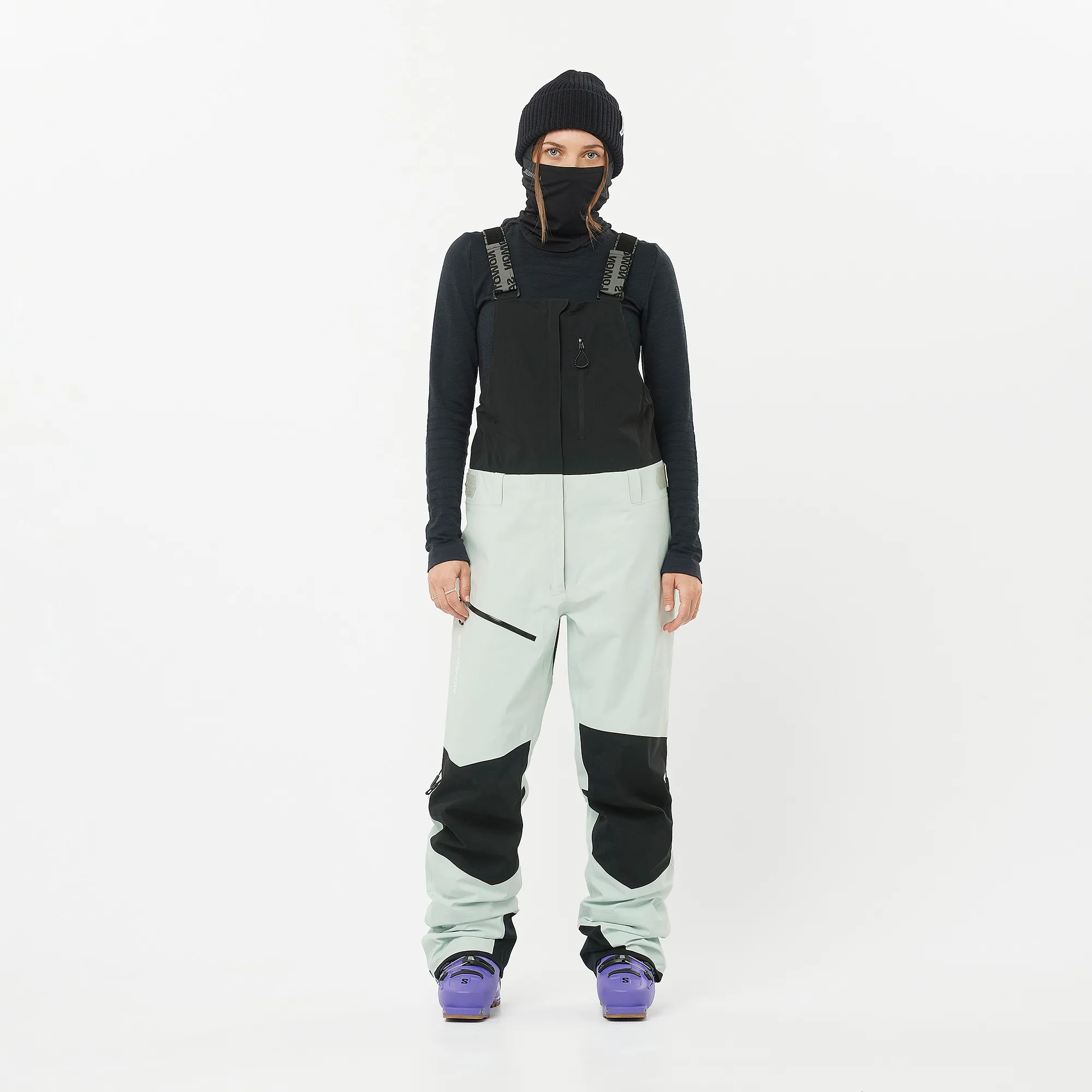 Salomon Moon Patrol Goretex Bib W Misty Blue / Deep Black