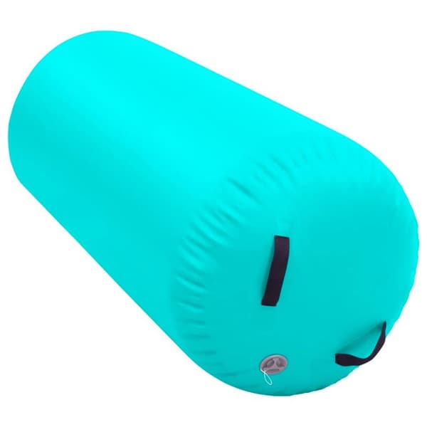 vidaXL Oppblåsbar gymnastikkrull med pumpe 120x90 cm PVC grønn