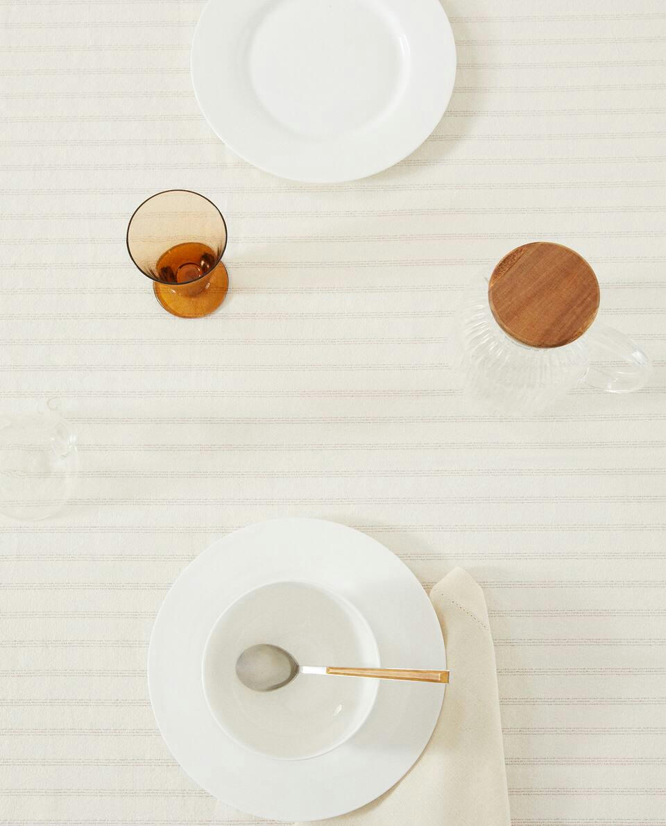TOALHA DE MESA DE ALGODÃO LISTRADA