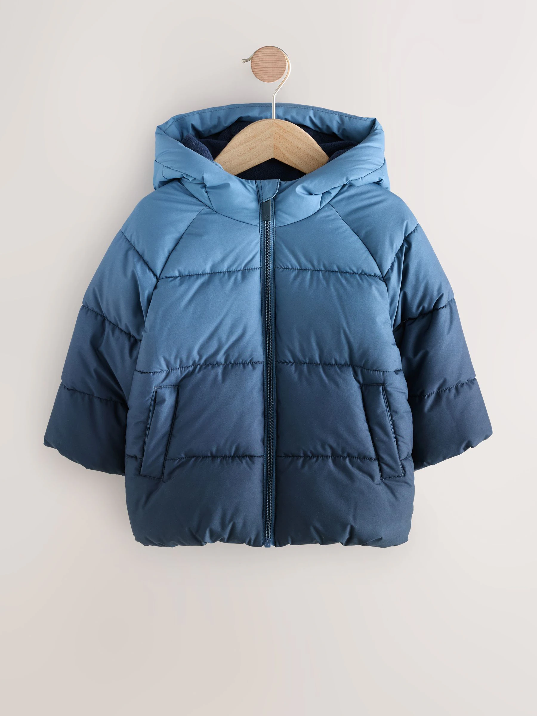 Blauw dip-dye - Gewatteerde regenbestendige jas (3mnd -7jr)
