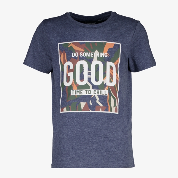 Unsigned kinder T-shirt blauw met opdruk