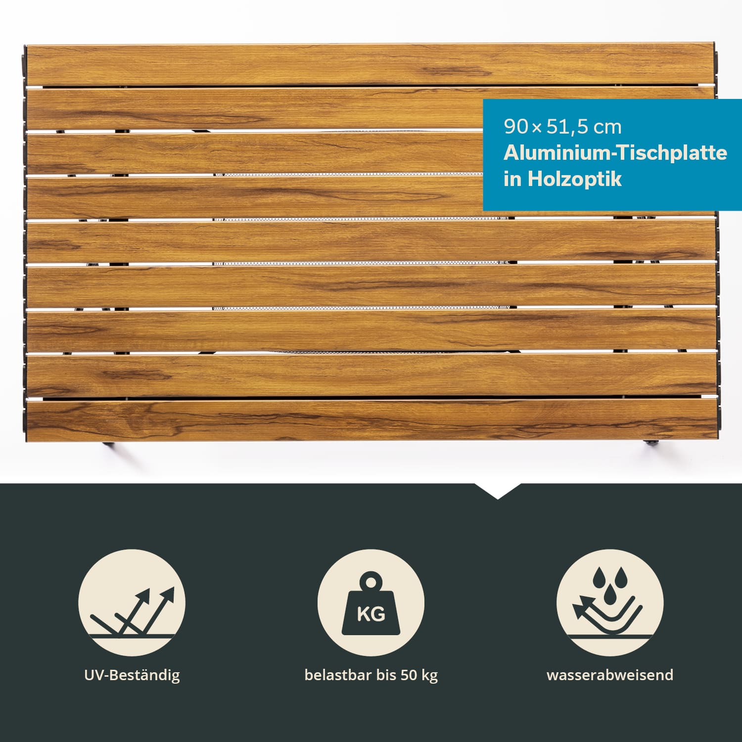 Skandika Pikku aluminium houtlook campingtafel