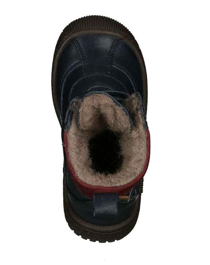 Leder-Boots TEX REFLECT mit Klett in dunkelblau