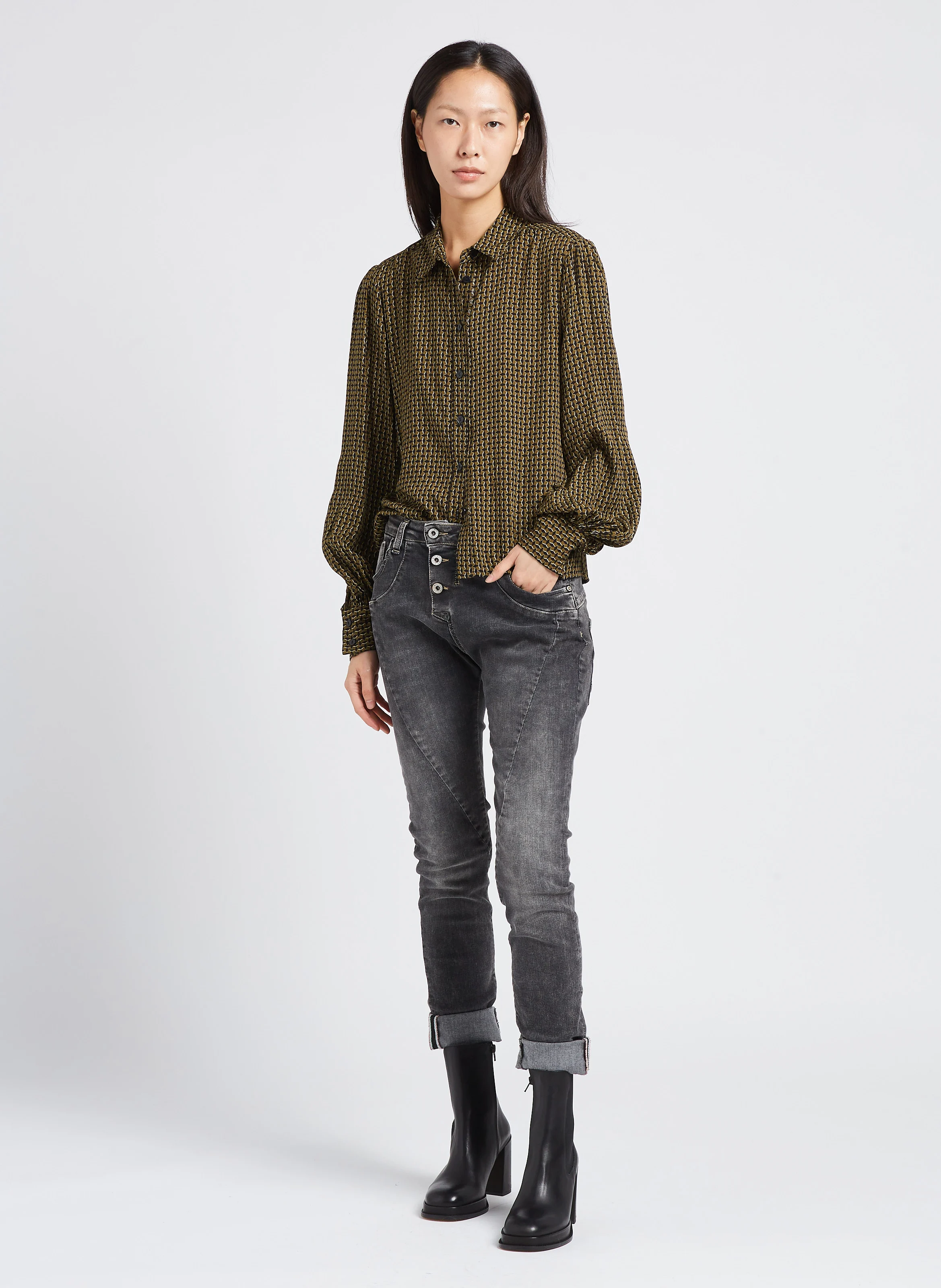Jean baggy en coton| Noir