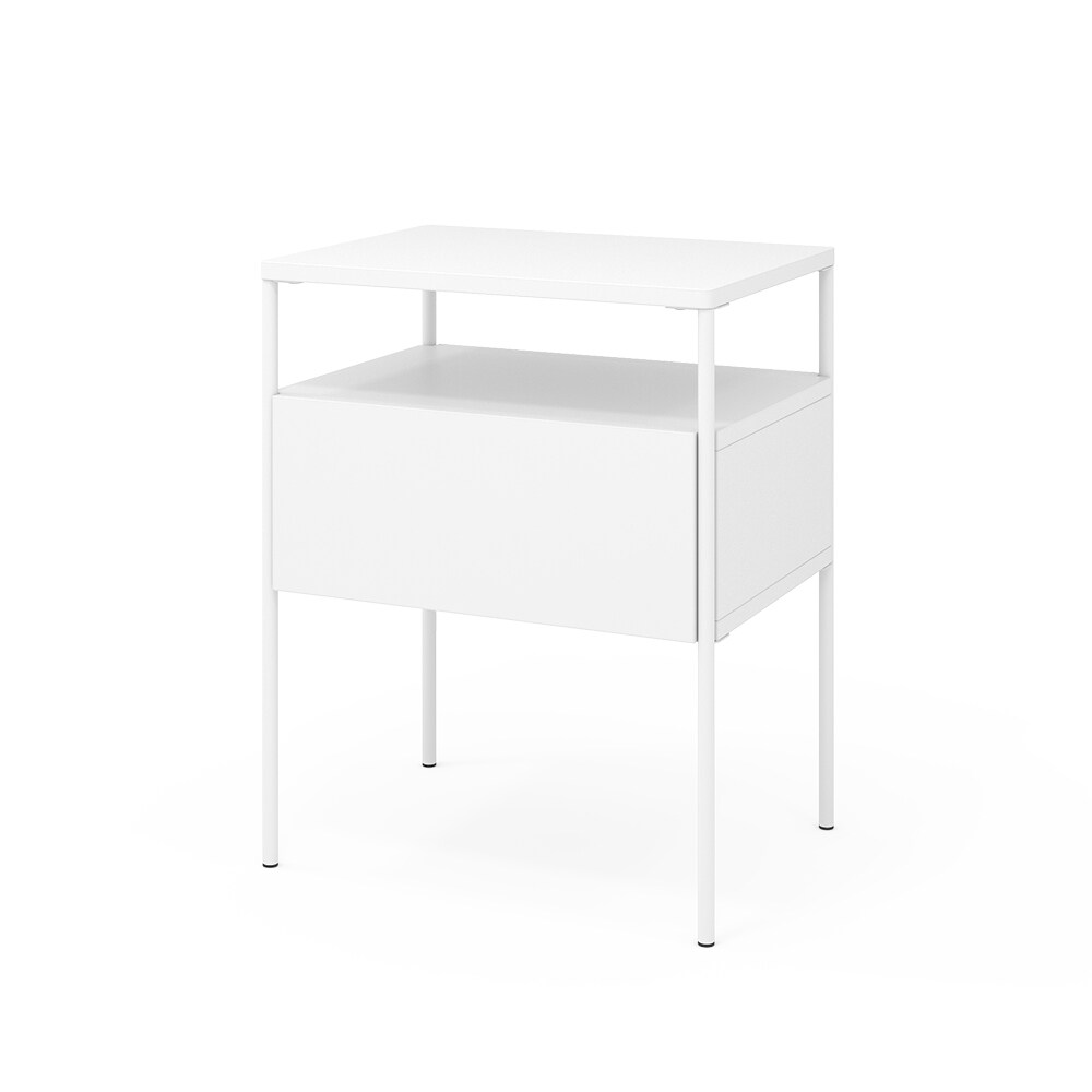 Vicco Nachtschrank Mira Weiß 40 x 50 cm Schublade Ablage Nachtkommode modern