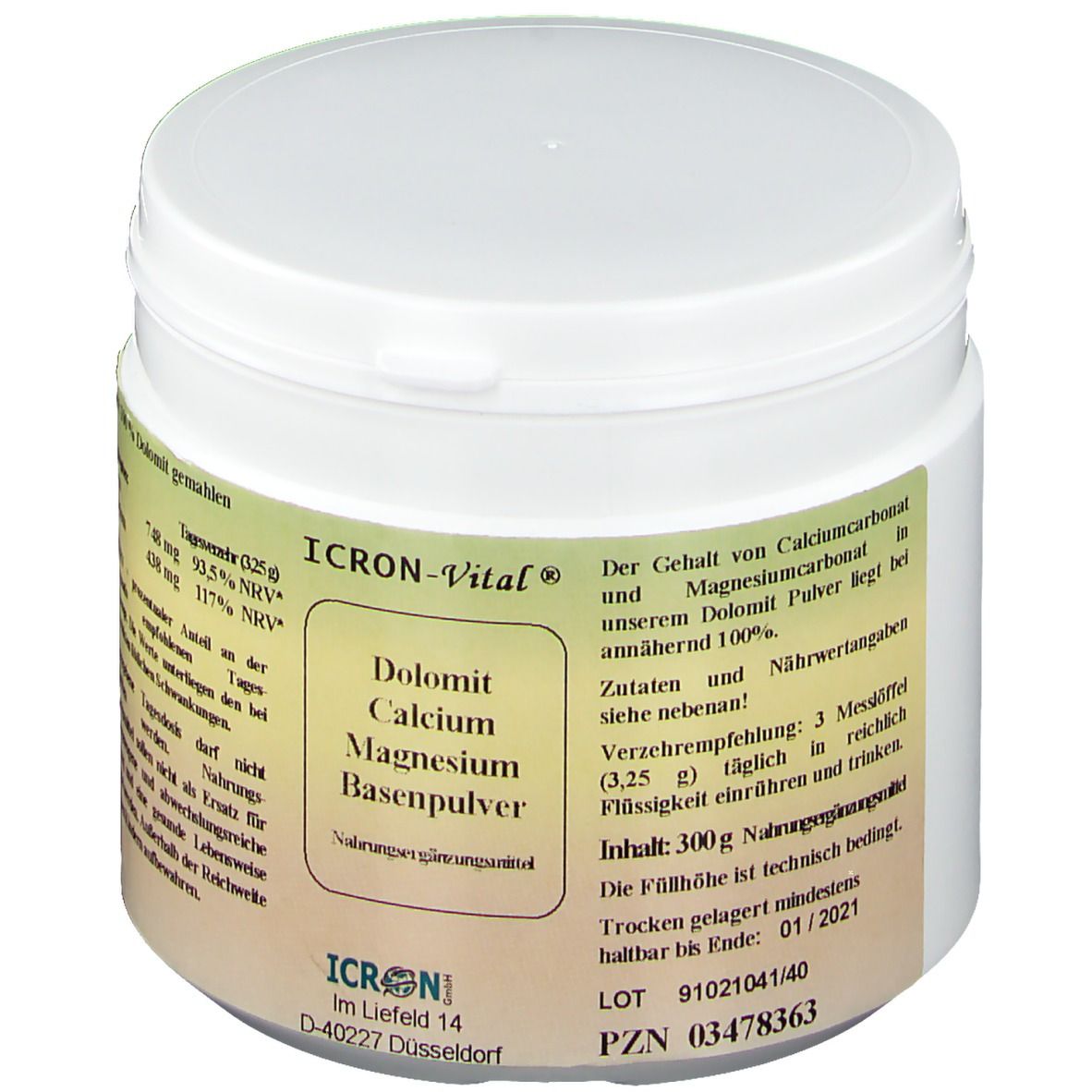 ICRON-Vital® Dolomit Calcium Magnesium Basenpulver