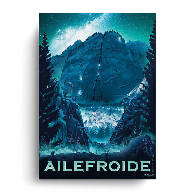 AILEFROIDE ESCALADE AFFICHE A4 VIN
