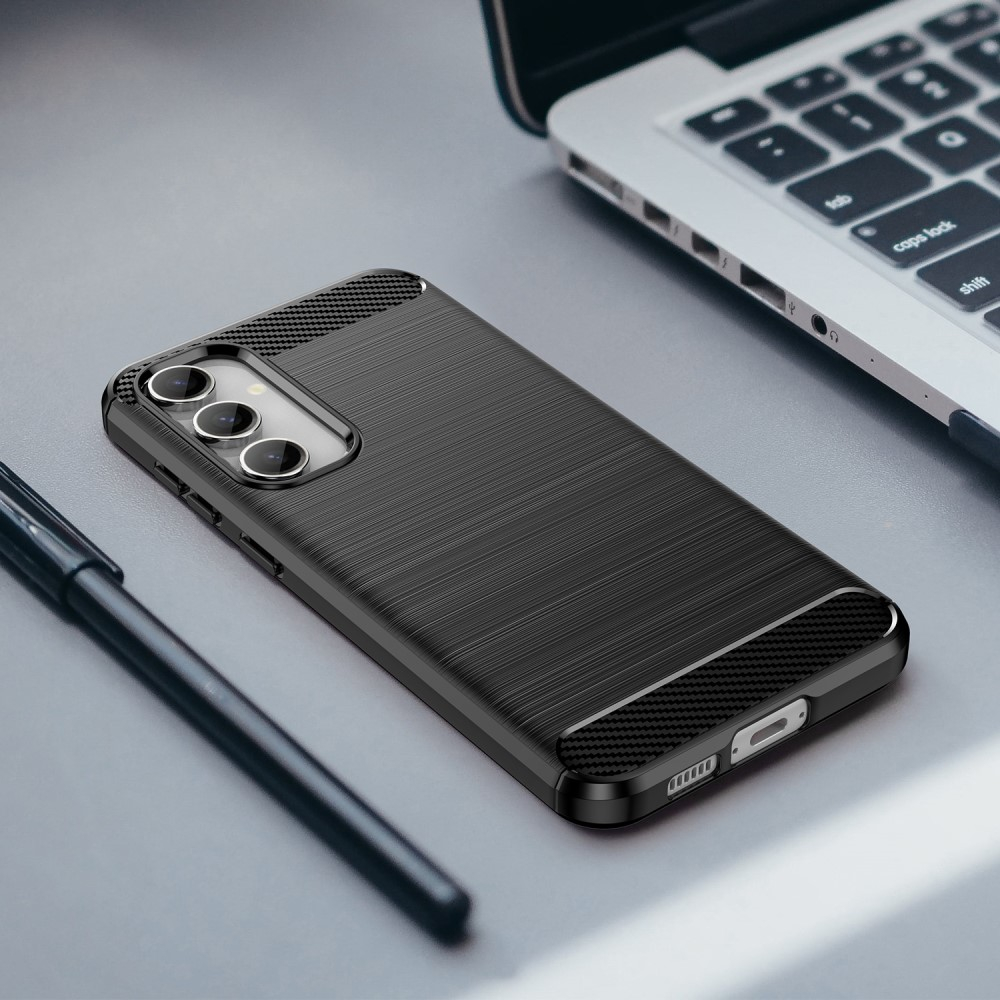 Samsung Galaxy S23 FE Gummi Case Schutzhülle Carbon Look - Schwarz