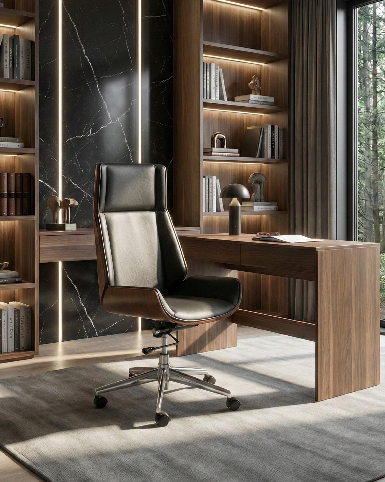 Directeursstoel TAMARACK Kunstleer Zwart