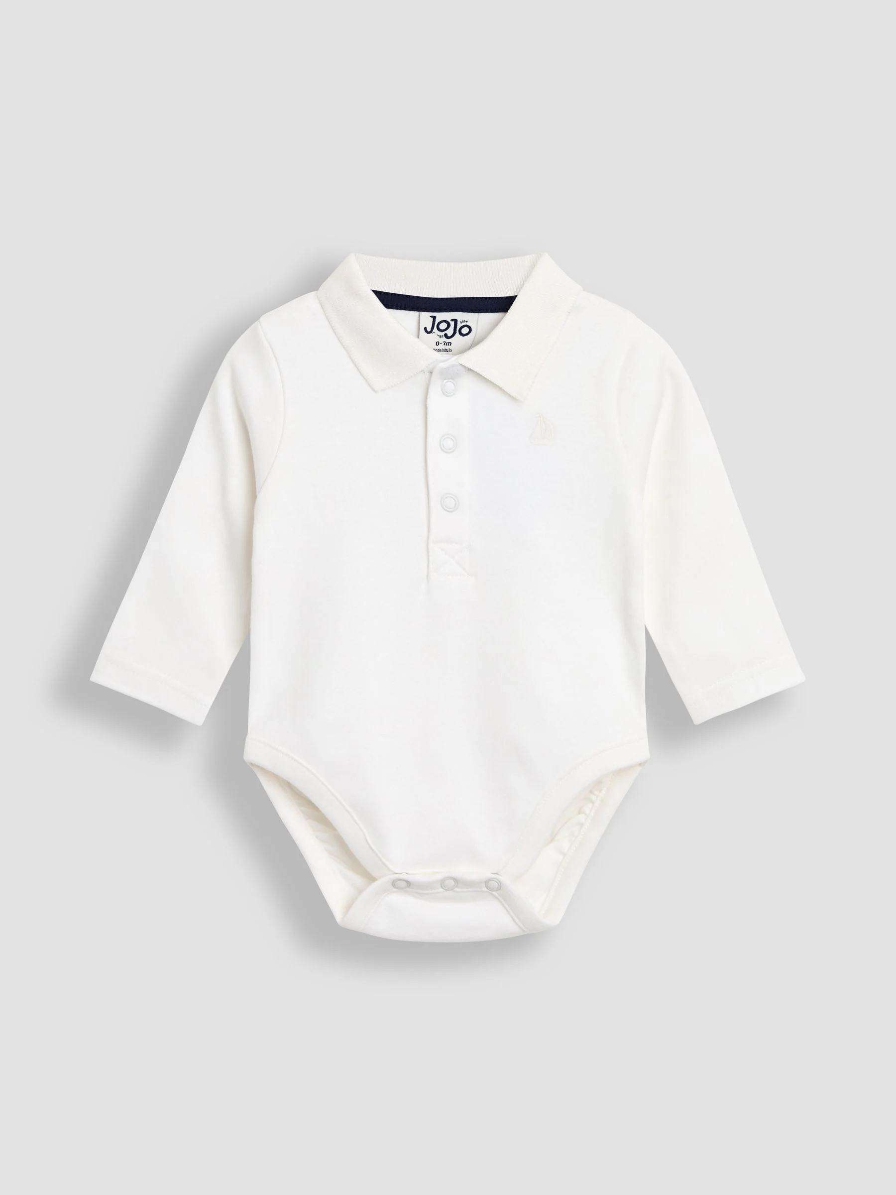 JoJo Maman Bébé 2-Pack Plain Long Sleeve Polo Shirt Bodies