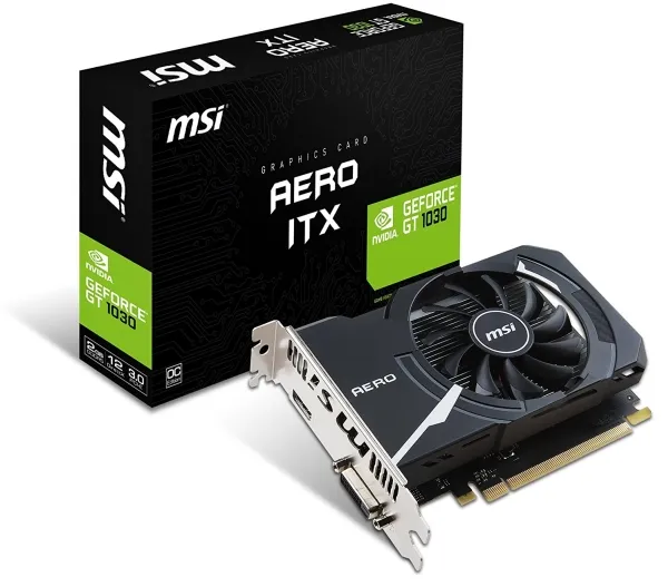 MSI GT 1030 AERO ITX 2GD4 OC - Grafikkort - GF GT 1030 - 2 GB DDR4 - PCIe 3.0 x4 - DVI, HDMI