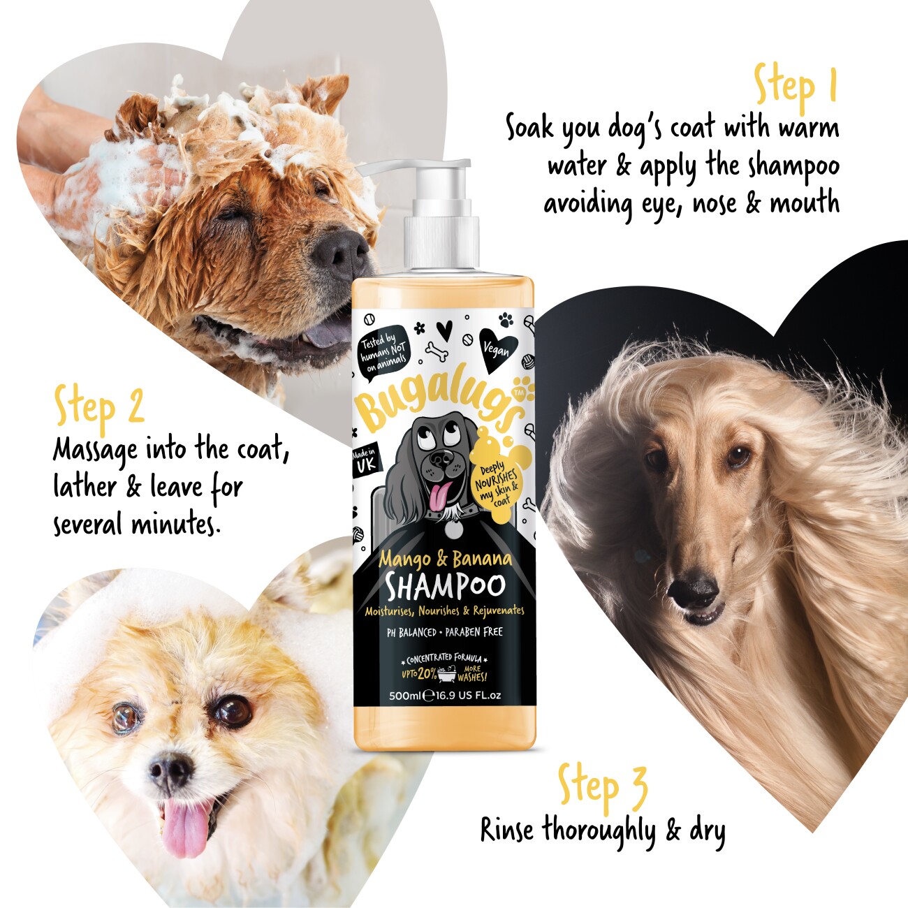 Bugalugs Mango & Banana – Pflegendes Hundeshampoo mit tropischem Duft