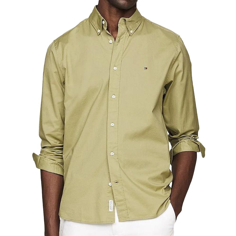 Tommy Hilfiger Chemise Verte Homme Tommy Hilfiger Flex Poplin