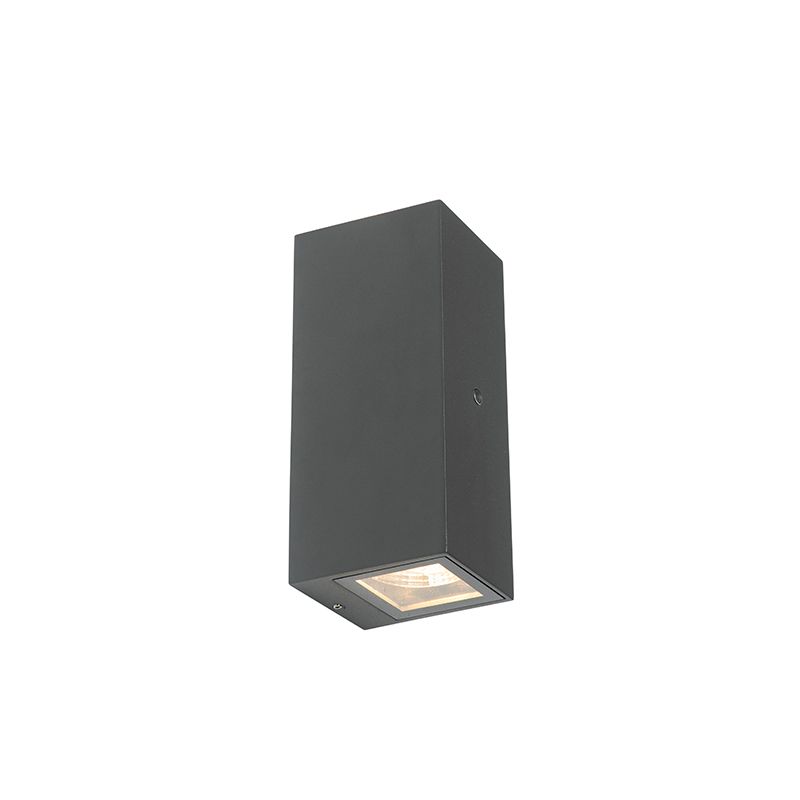 Wandlamp grijs 2-lichts IP44 met schemersensor - Baleno