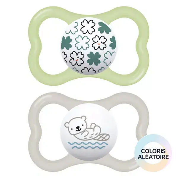 Chupeta de silicone MAM Supreme +6 meses, pacote com 2 unidades + caixa esterilizadora