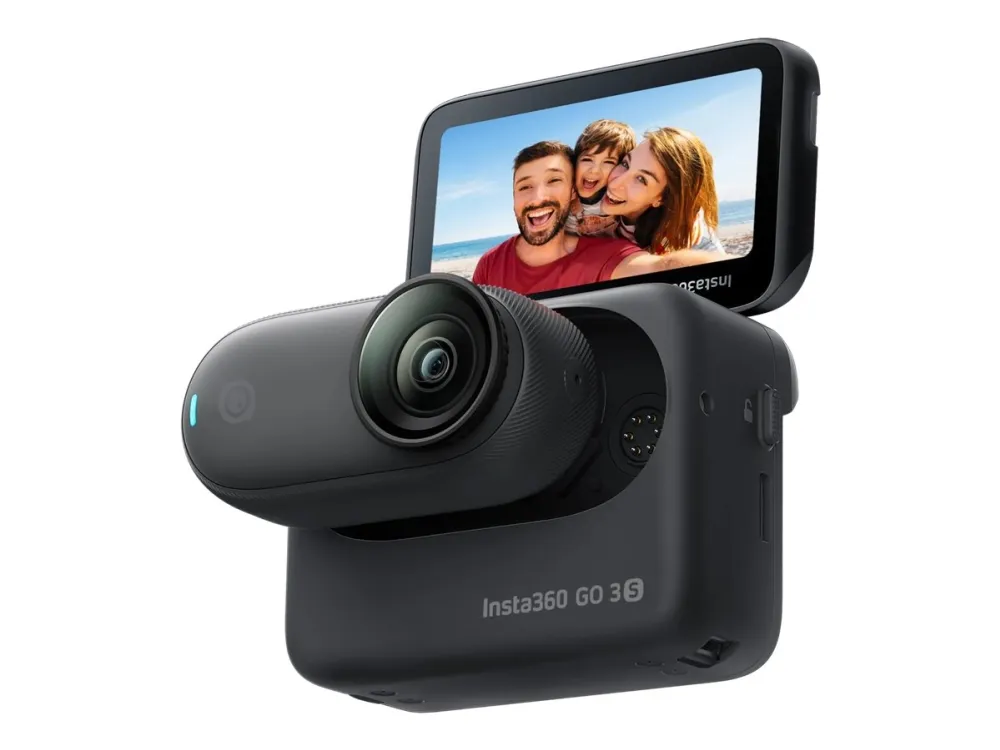 Insta360 Go 3S - Standard Bundle - action-kamera - 4K / 30 fps - flash 64 GB - Bluetooth, Wi-Fi - undervands op til 10 m - midnat sort