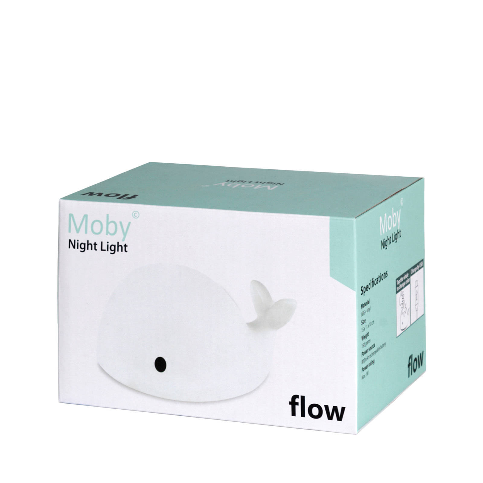 Flow Amsterdam nachtlampje Moby walvis wit 16,5 cm