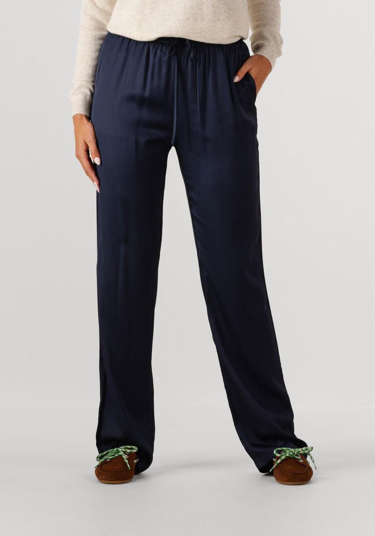 donkerblauwe resort finest pantalon satin pants