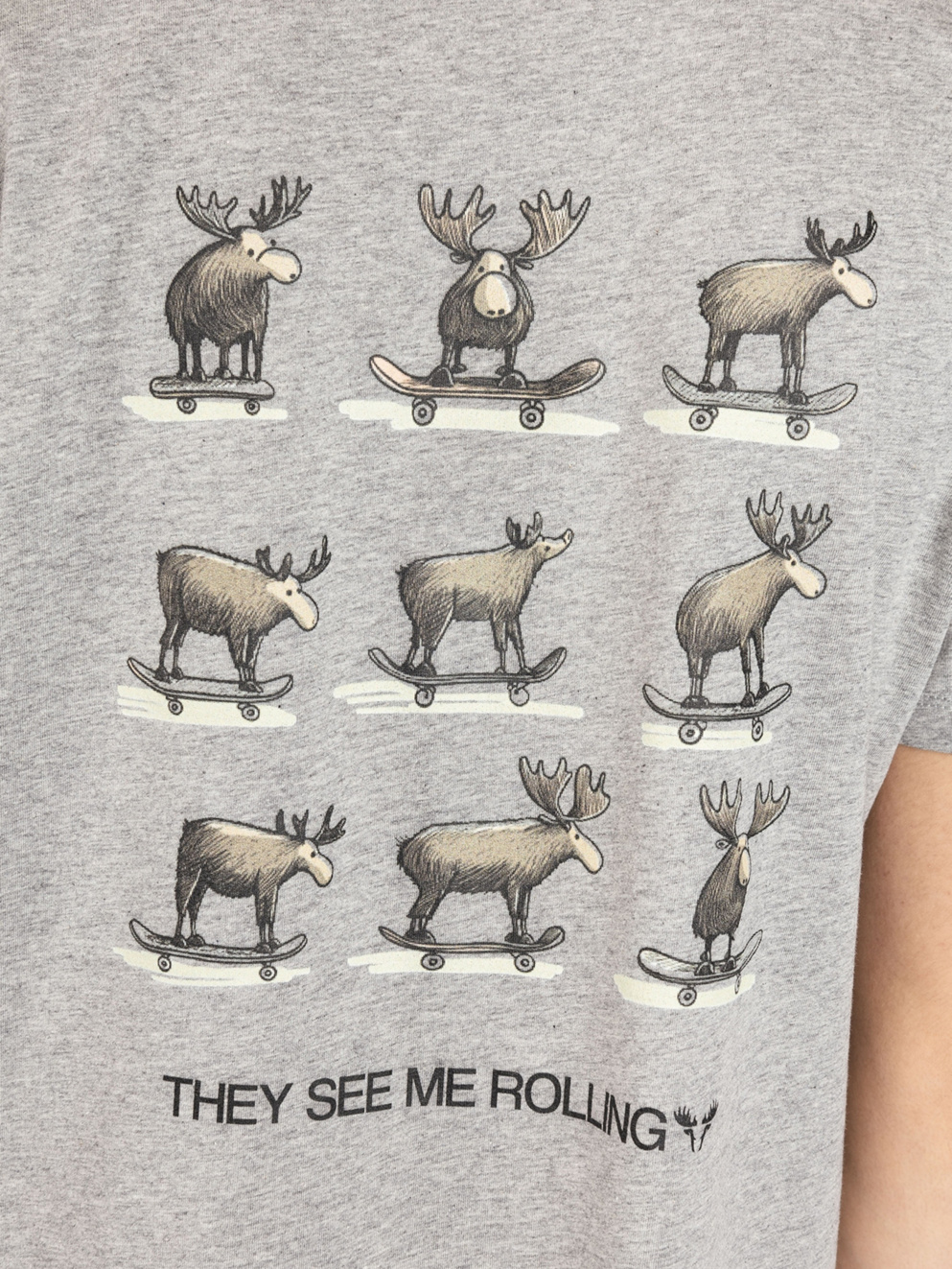 Fat Moose Rolling T-Shirt ecru