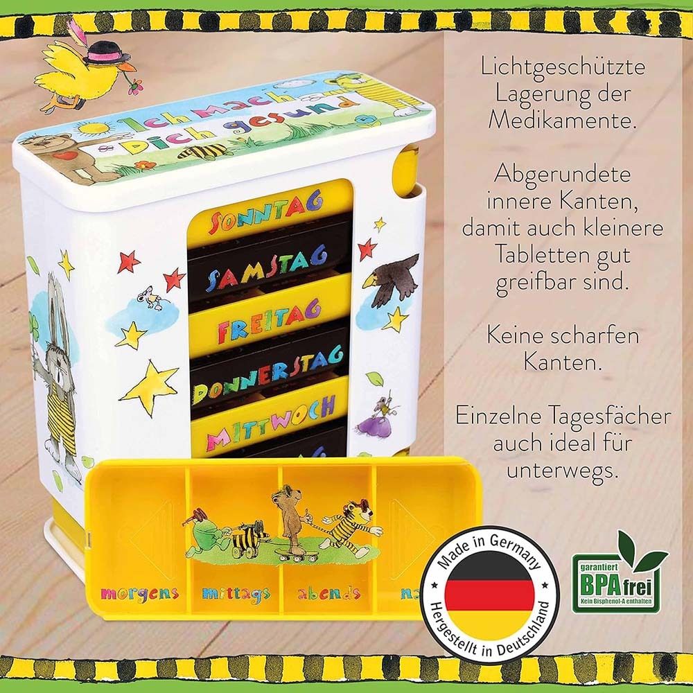 Kerpers® Pillendose 7 Tage mit je 4 Fächer „Basic“ Janosch