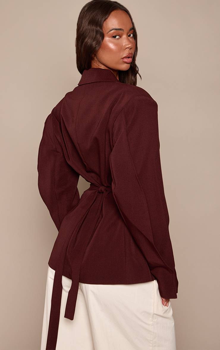 Prune Blazer À Détail Cache-cœur