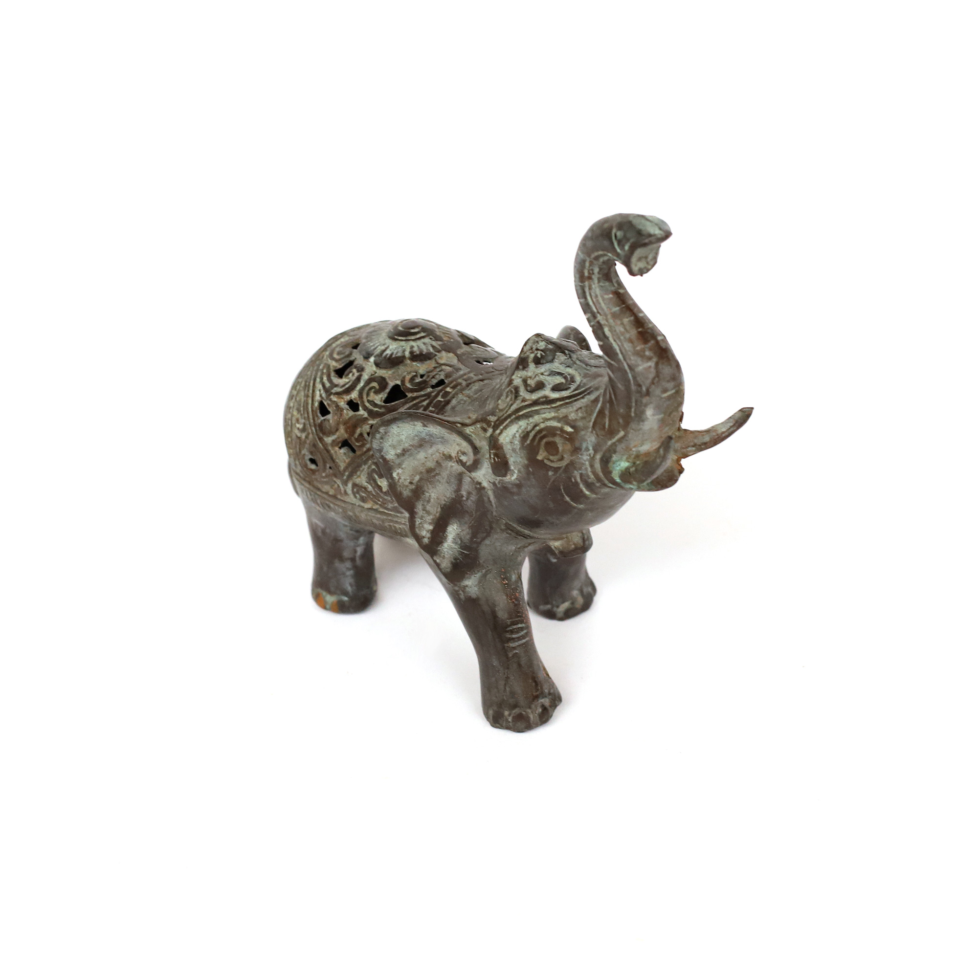 Bronze-Statuette 'Elefant', B 14 cm, H 13 cm, L 6 cm von fischer's lagerhaus